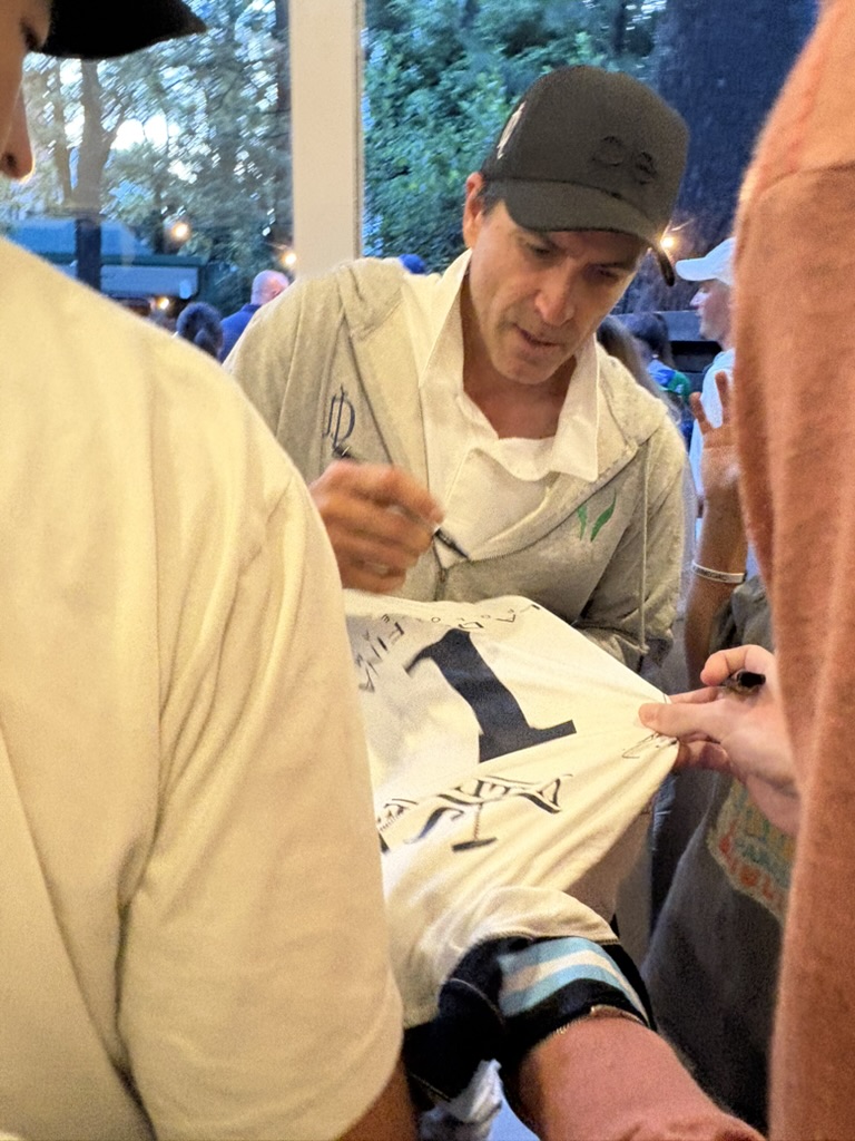 Getting a jersey signed after the final